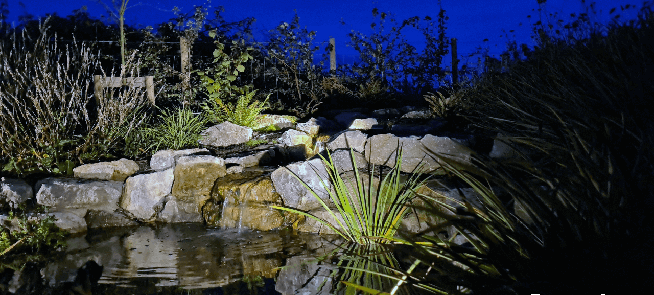 garden lighting water feature