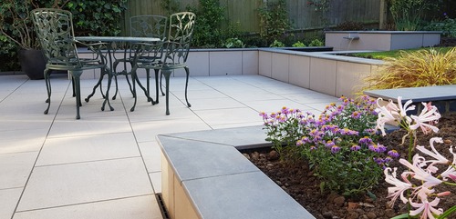 stylish porcelain patio